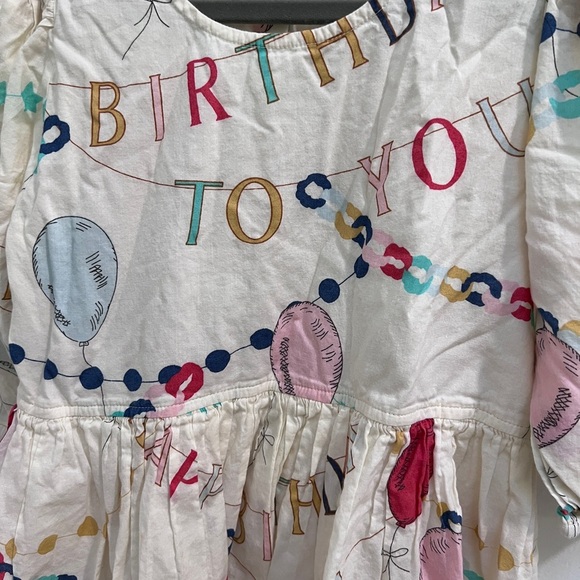 Pink Chicken Colorful Happy Birthday Print Dress Girls Size 8 - Picture 4 of 6